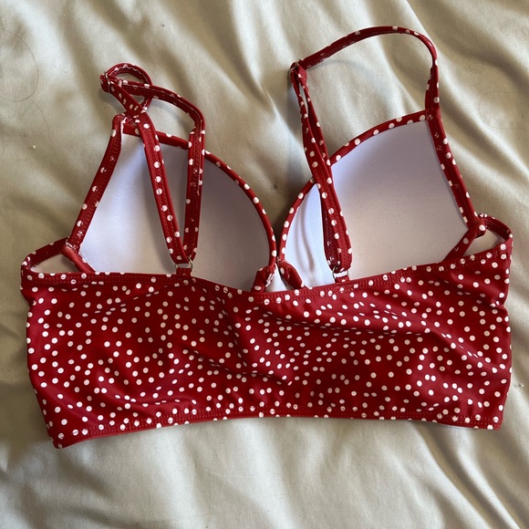 Polka Dot Print Push Up Tankini Top M - Picture 2 of 4